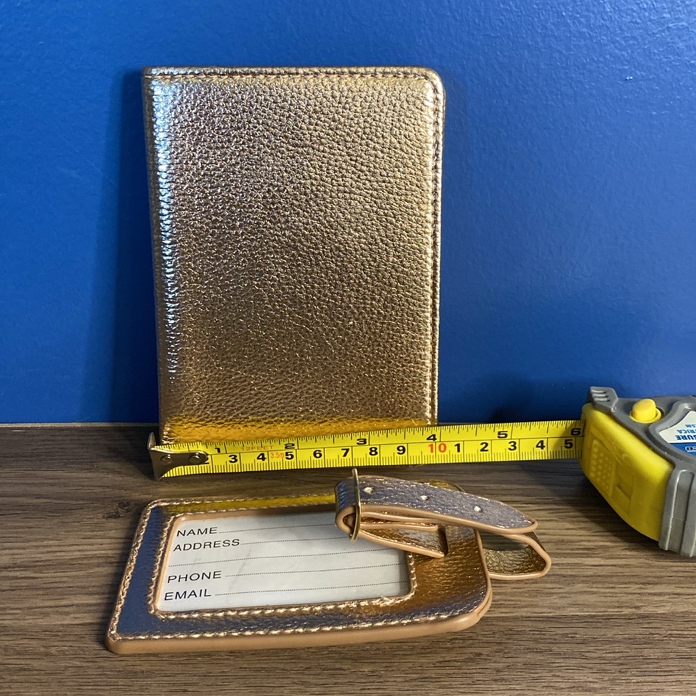 Rose Gold Metallic Passport Holder & Luggage Tag - Picture 7 of 7